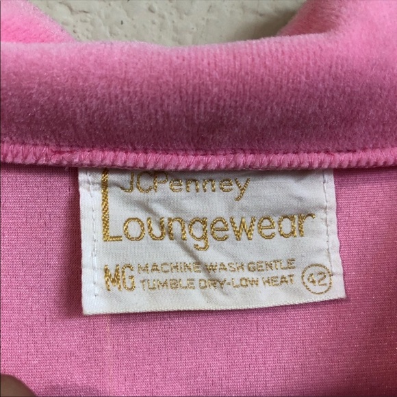 Vintage Nightgown JCPenney Loungewear Pink Velour - Picture 5 of 8